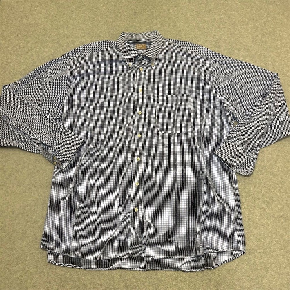 Gitman Gold Men's 2XL Blue Check Button-Down Dress Shirt